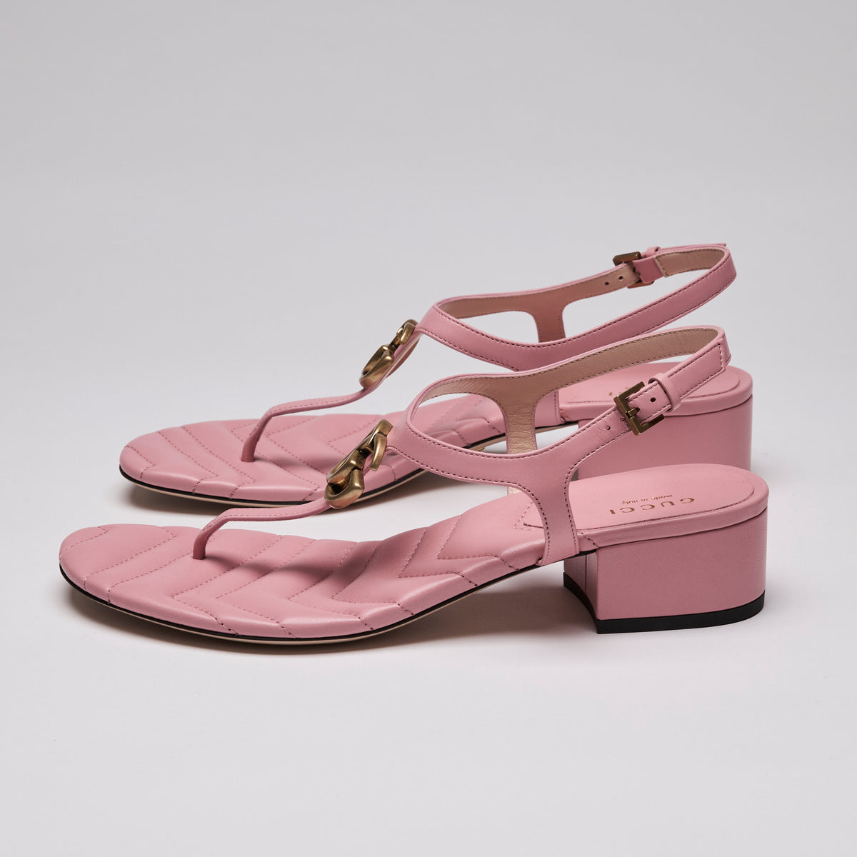 Gucci Double G Marmont Thong Sandals Pink Size 38.5