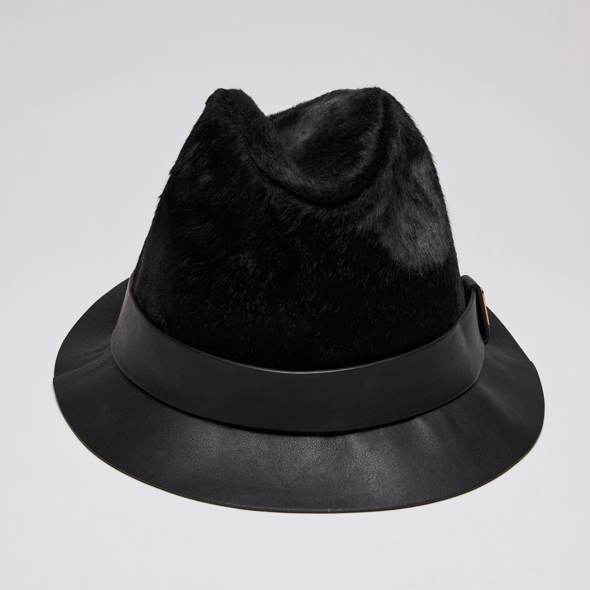 Gucci “Cappello Donna” Calfskin Leather and Pony Hair Fedora