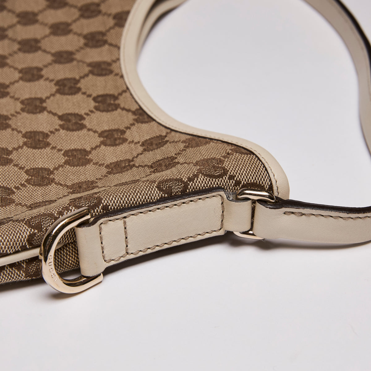 Gucci Brown & Cream GG Canvas Monogram Britt Shoulder Bag