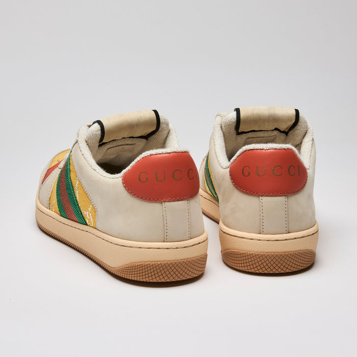 Gucci Rhyton Multi-Color GG Leather & Canvas Sneakers Size 37.5