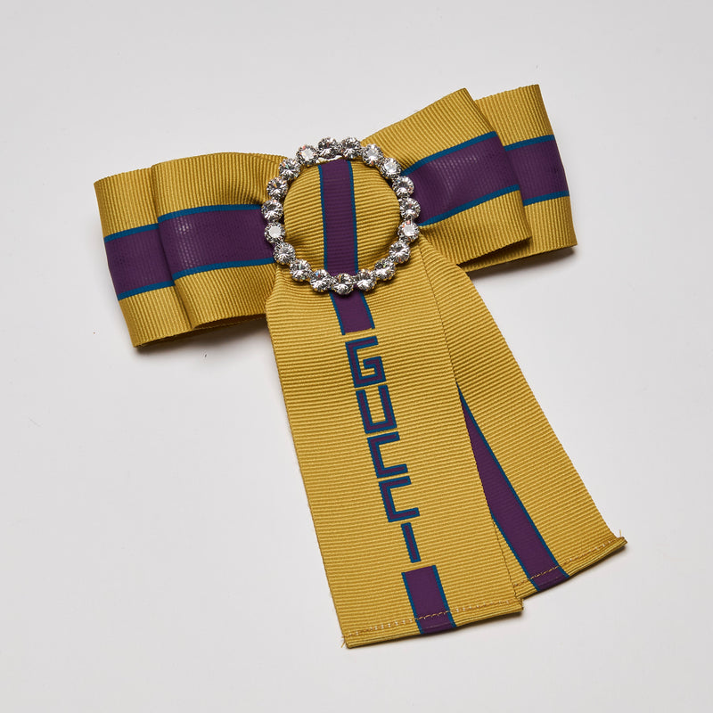 Gucci Bow Brooch in Yellow and Purple