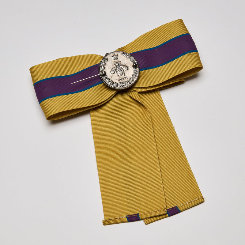 Gucci Bow Brooch in Yellow and Purple