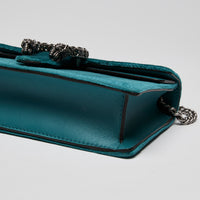 Gucci Velvet Super Mini Dionysus Shoulder Bag Teal (Corner)