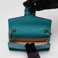 Gucci Velvet Super Mini Dionysus Shoulder Bag Teal (interior)