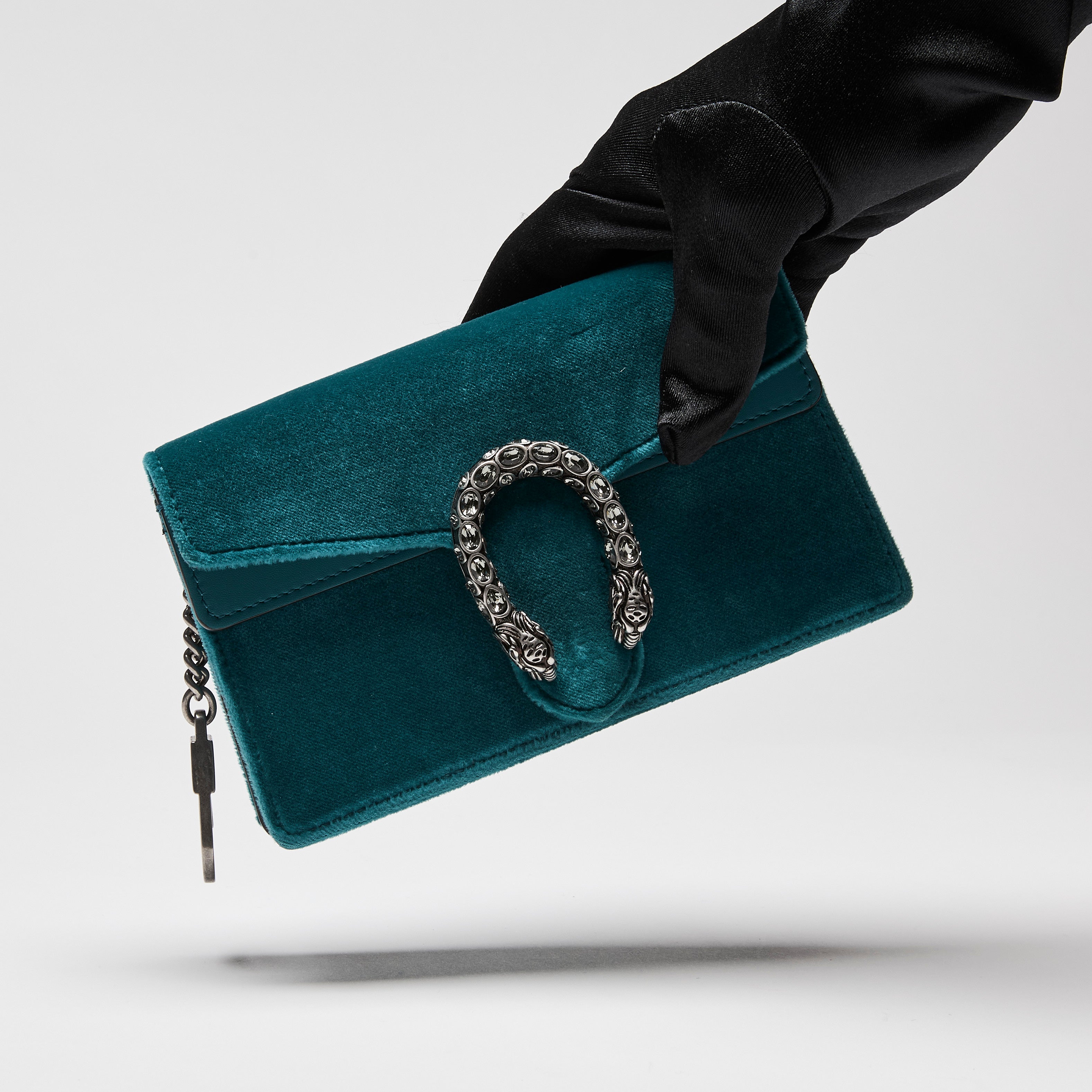 Teal velvet gucci bag sale