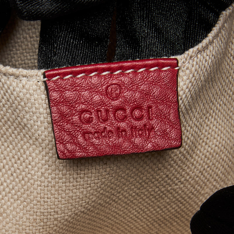 Gucci Pebbled Calfskin Small Soho Disco Bag Tabasco Red