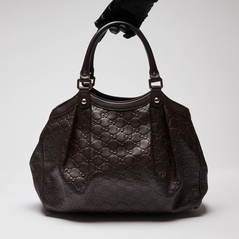 Gucci Dark Brown Guccissima Leather Sukey Tote (Back)