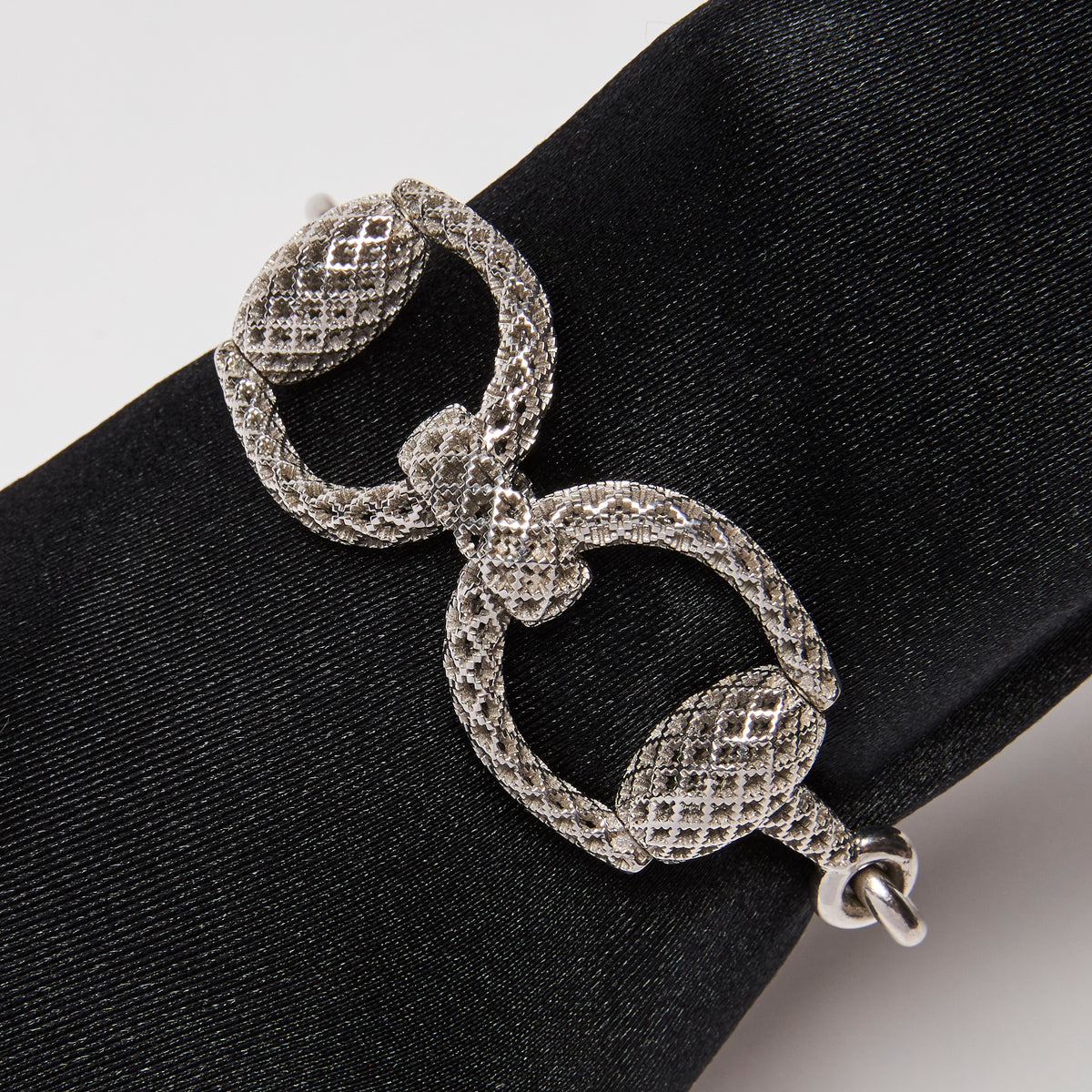 Gucci Sterling Silver Horsebit Diamantissima Bracelet