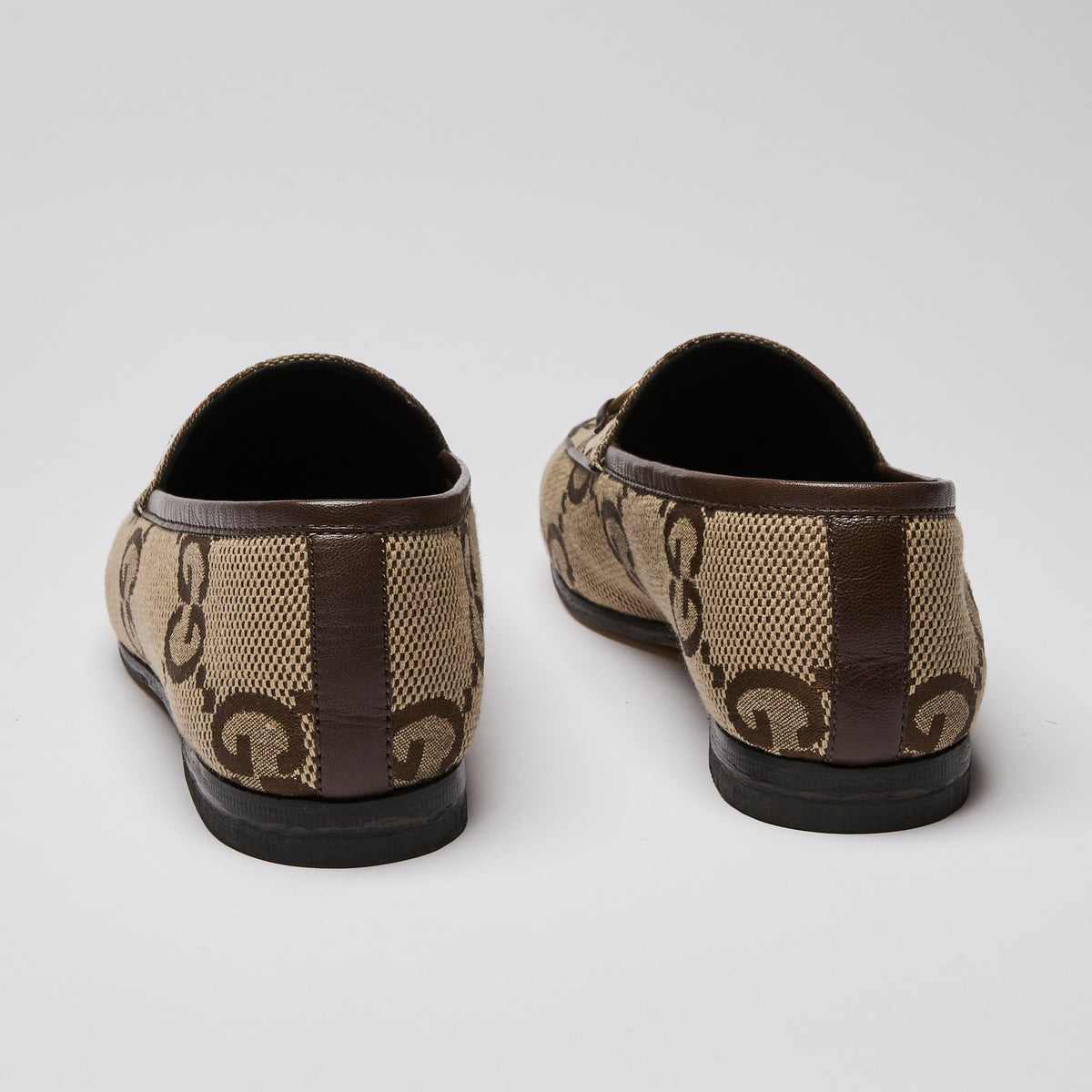 Gucci Jordaan Loafer in Beige and ebony GG CanvasSize 37 (back)