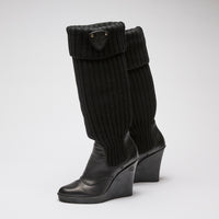 Gucci Knee-High Boots with Ribbing Size 35