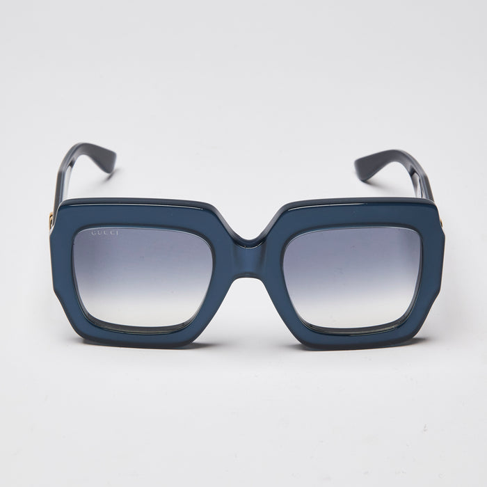 Gucci Acetate Square Web Frame Sunglasses in Navy