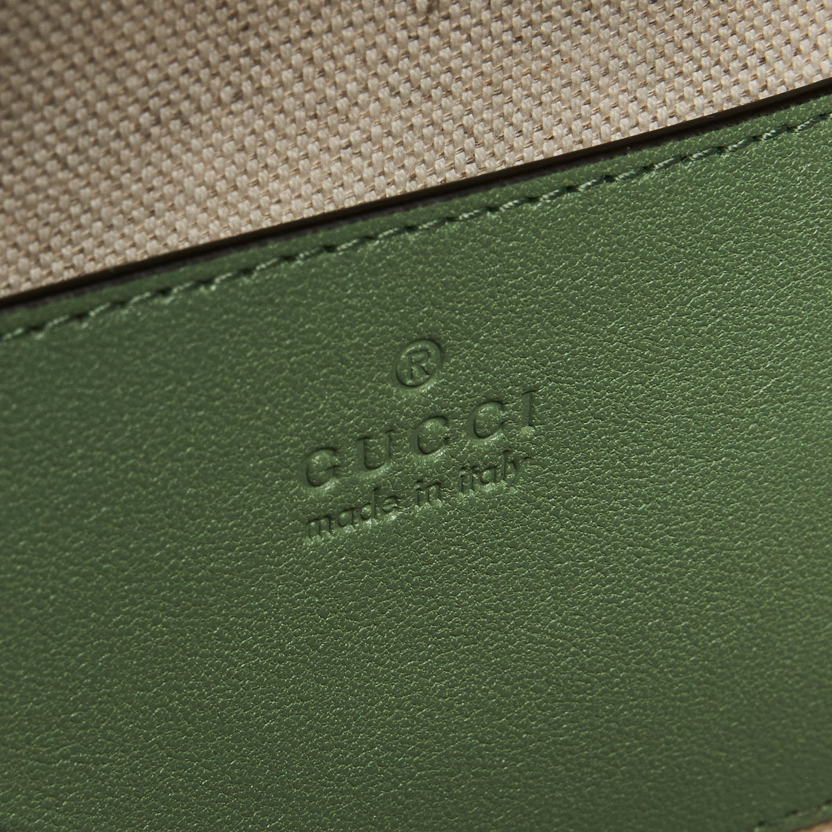 Gucci Calfskin Diagonal Stitched Blondie Small Top Handle Bag Green (logo)