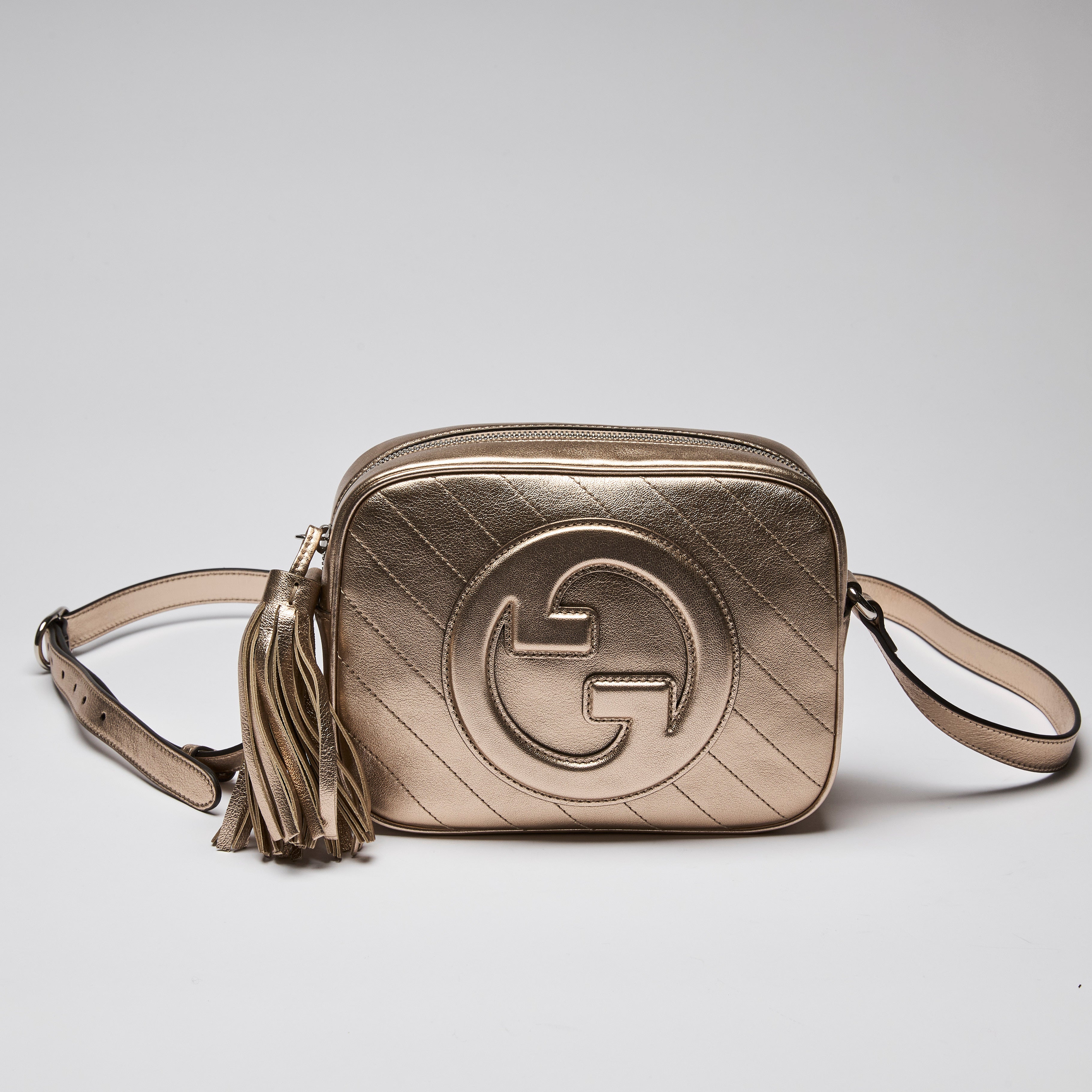 Gucci Small Blondie Metallic Leather Cross Body Bag