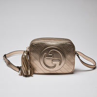 Gucci Small Blondie Metallic Leather Cross-Body Bag (front of handbag)