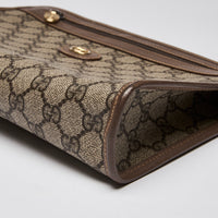 Gucci Ophidia Leather Clutch Bag Brown