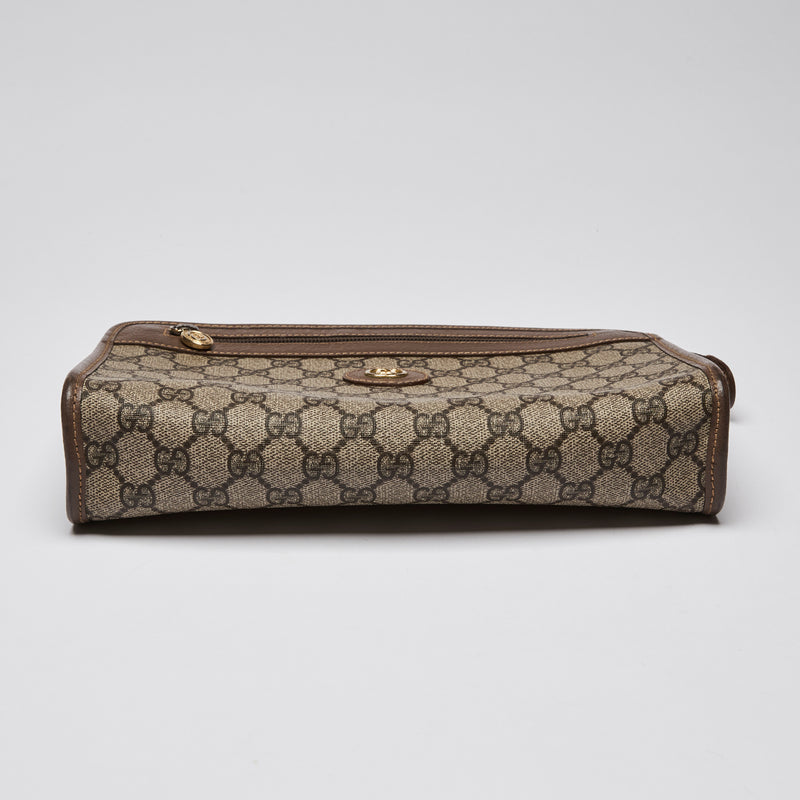 Gucci Ophidia Leather Clutch Bag Brown