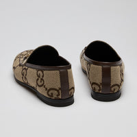 Gucci Brown Monogram Jordaan Loafers Size 37