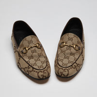 Gucci Brown Monogram Jordaan Loafers Size 37