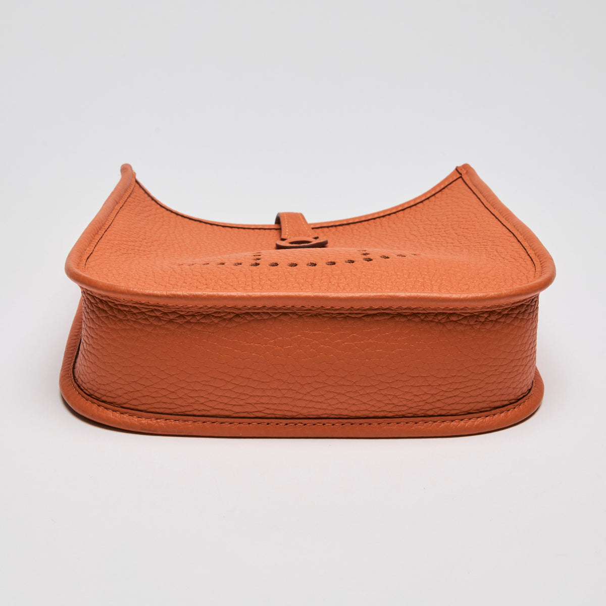 Excellent Pre-Loved Hermes Mini Evelyn Clemence Leather "Amazone" Orange (Bottom)