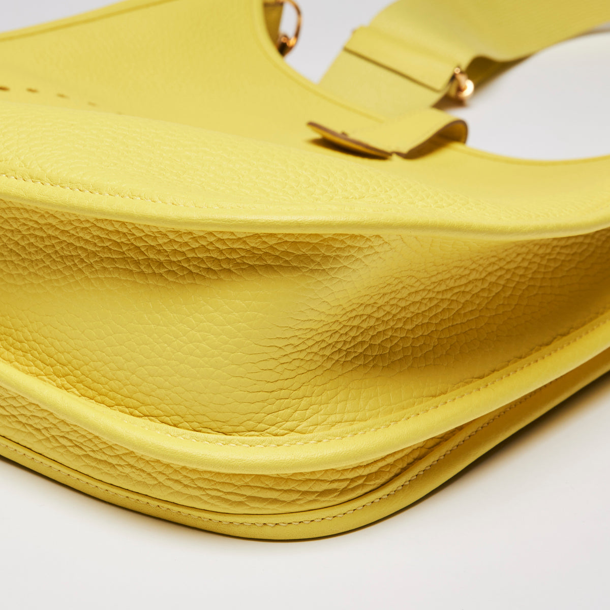 Hermes Yellow Grained Leather Evelyne Crossbody Bag