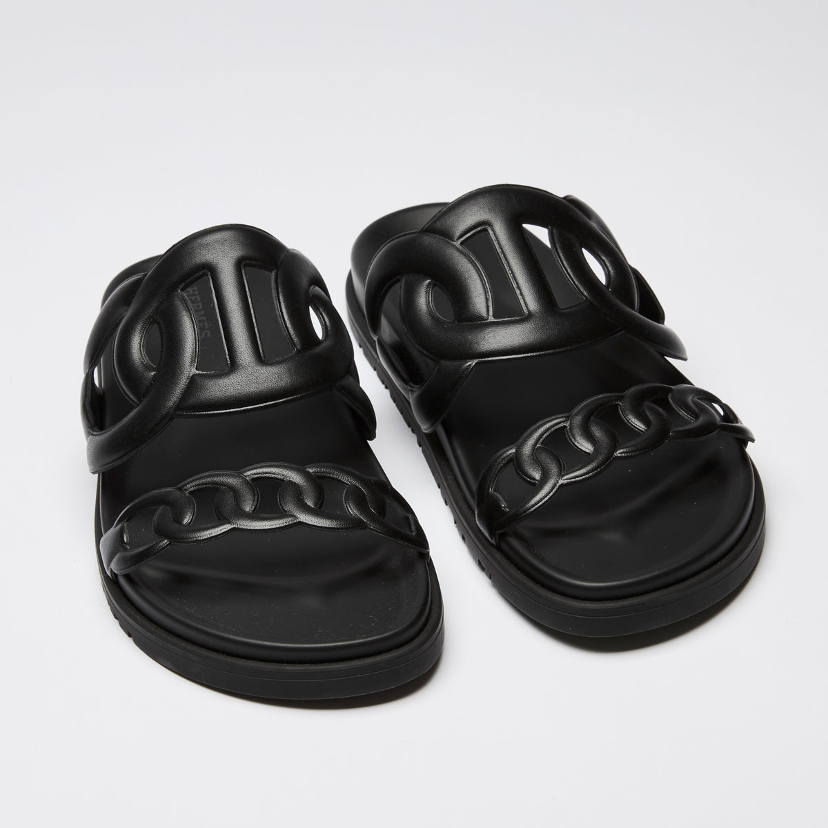 Hermes "Extra" Nappa Leather Sandals Size 40