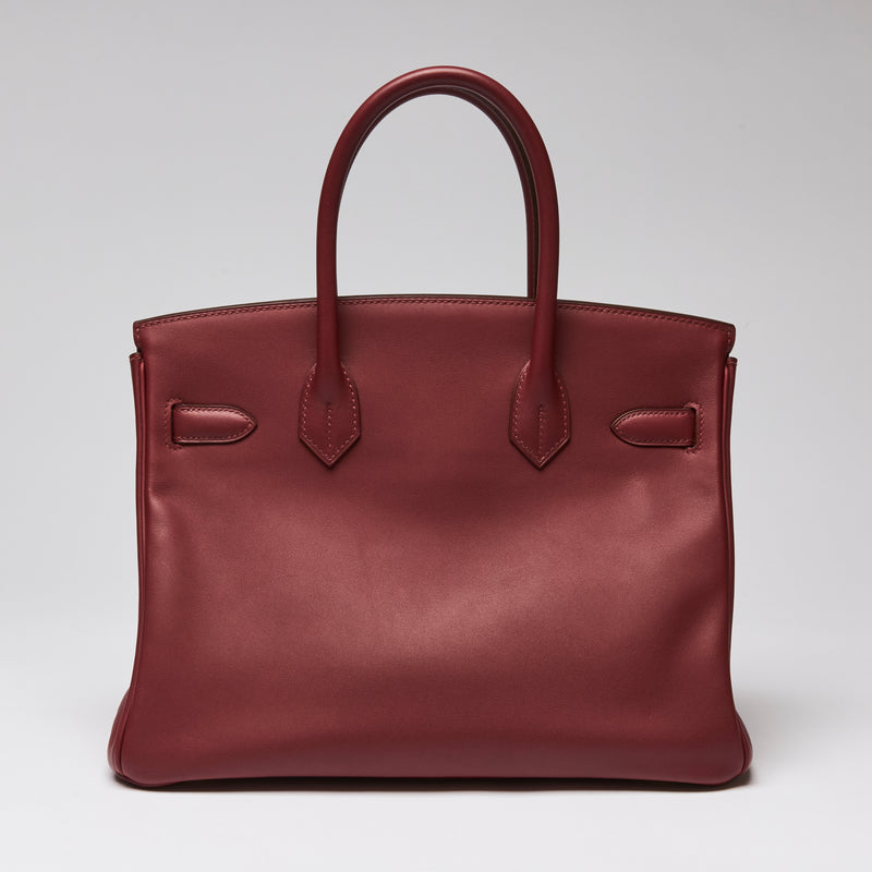 Hermes Burgundy Swift Leather Birkin 30