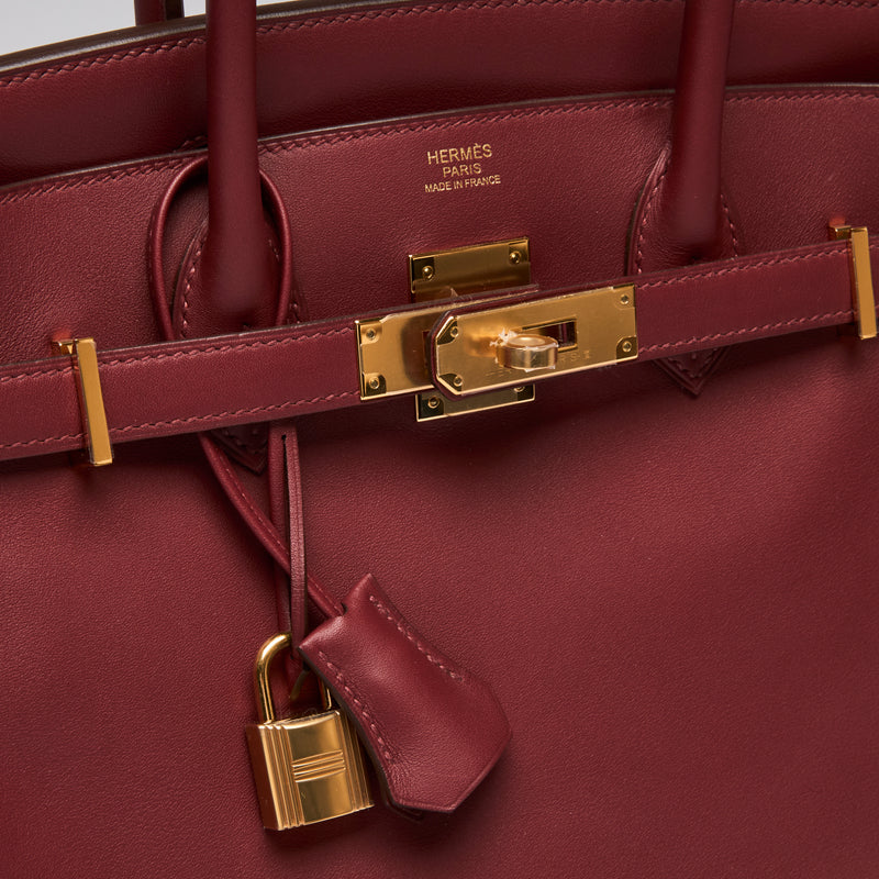 Hermes Burgundy Swift Leather Birkin 30