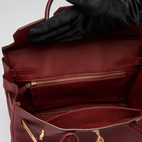 Hermes Burgundy Swift Leather Birkin 30