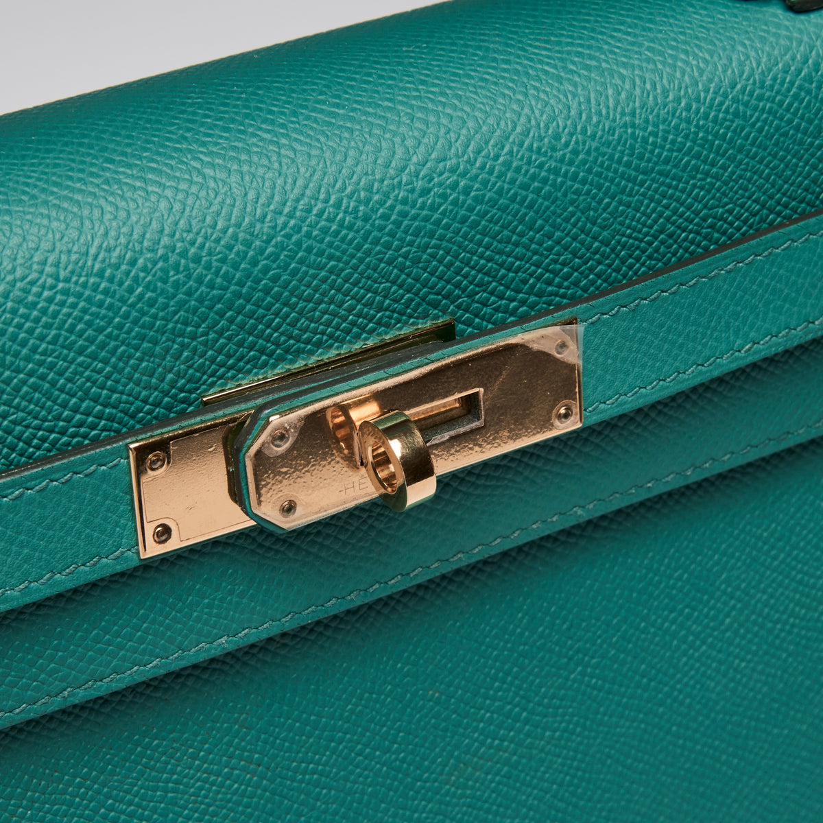 Hermes Teal Togo Leather Kelly 30