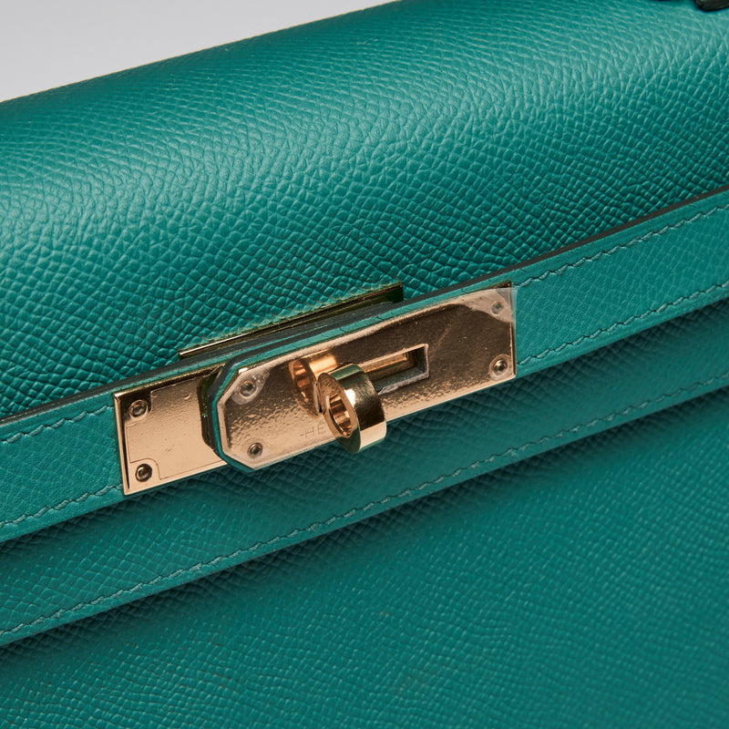 Hermes Teal Togo Leather Kelly 30