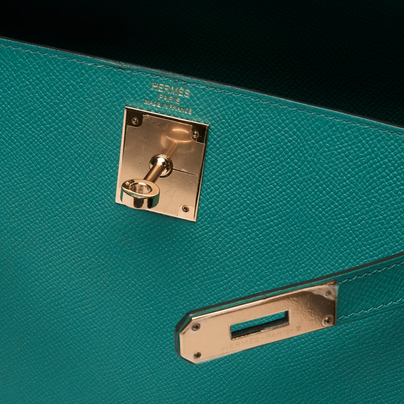 Hermes Teal Togo Leather Kelly 30