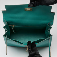 Hermes Teal Togo Leather Kelly 30