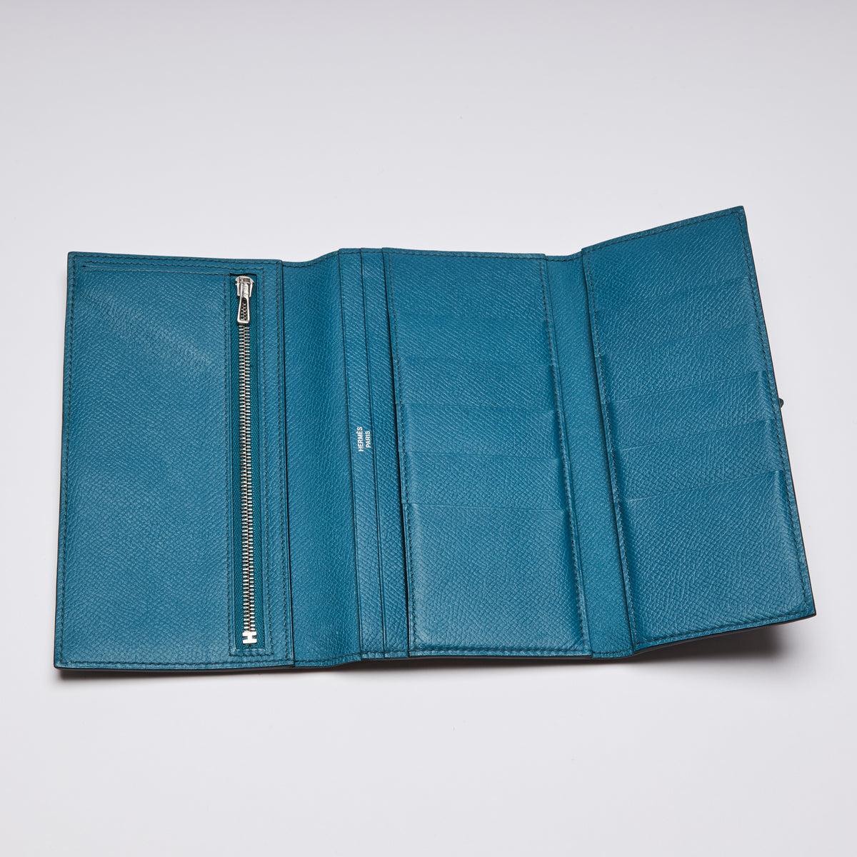 Hermes Tri-Fold Wallet Blue