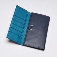 Hermes Tri-Fold Wallet Blue