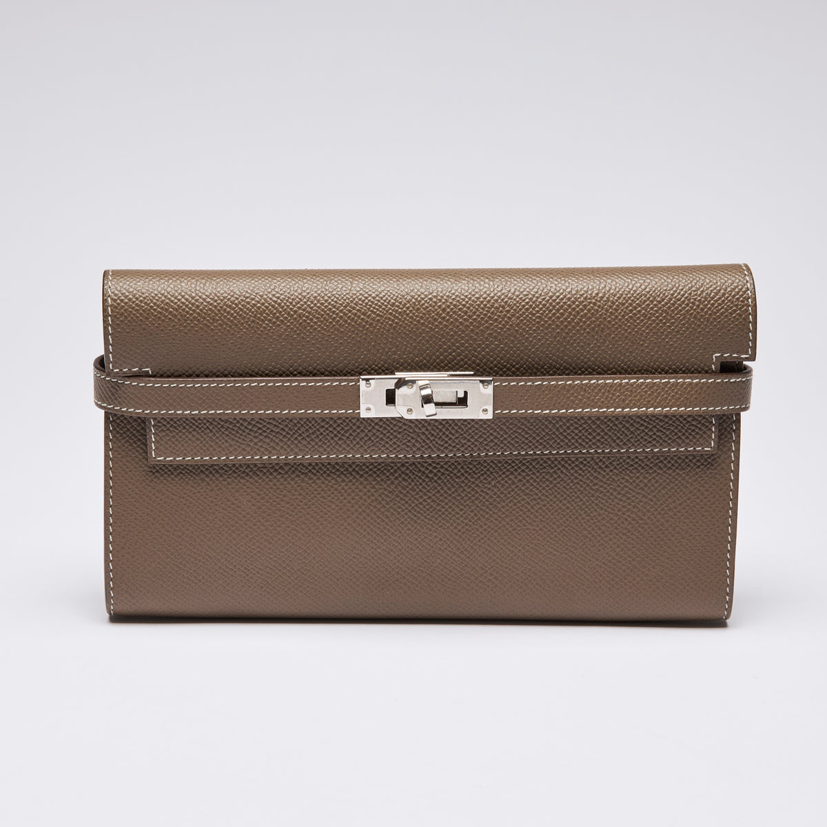 Hermes Epsom Kelley Wallet Etoupe (Front)