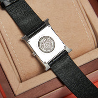Pre-Loved Black Shiny Alligator Leather and Steel Case 30mm Watch.  (back)