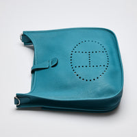 Hermes Taurillon Clemence  Evelyne 29 Blue (Side)