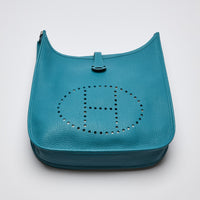 Hermes Taurillon Clemence  Evelyne 29 Blue (Front)