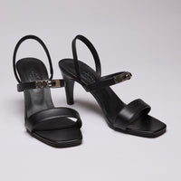 Hermes Glamour Slingback Sandals Black Size 37.5