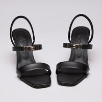 Hermes Glamour Slingback Sandals Black Size 37.5