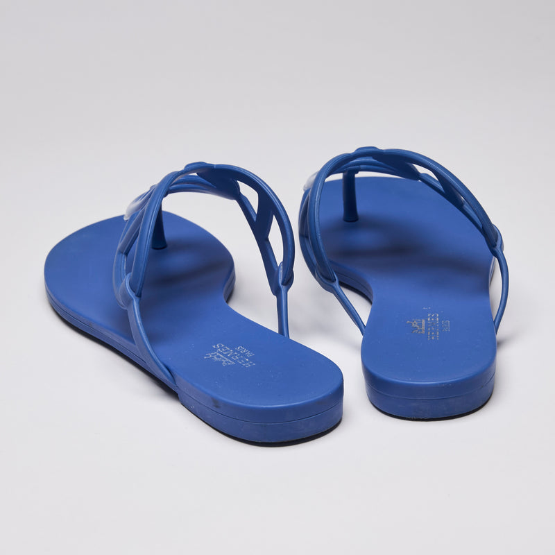 Hermes Egerie Sandals Blue Outremer Size 38