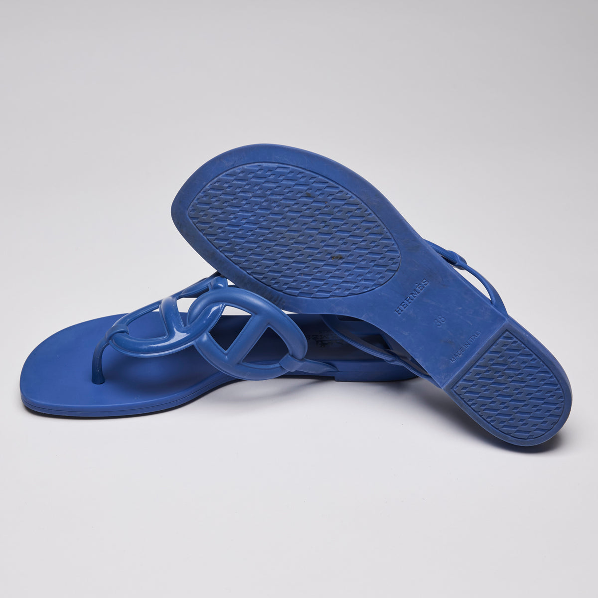 Hermes Egerie Sandals Blue Outremer Size 38