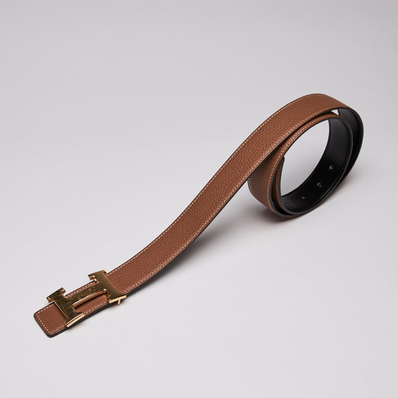 Hermes H Belt Buckle & Reversible Two-Tone Leather Strap