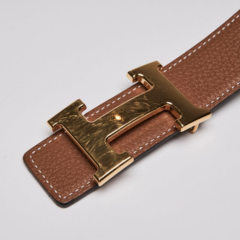 Hermes H Belt Buckle & Reversible Two-Tone Leather Strap