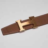 Hermes 'H' Belt Buckle & Reversible Leather Strap