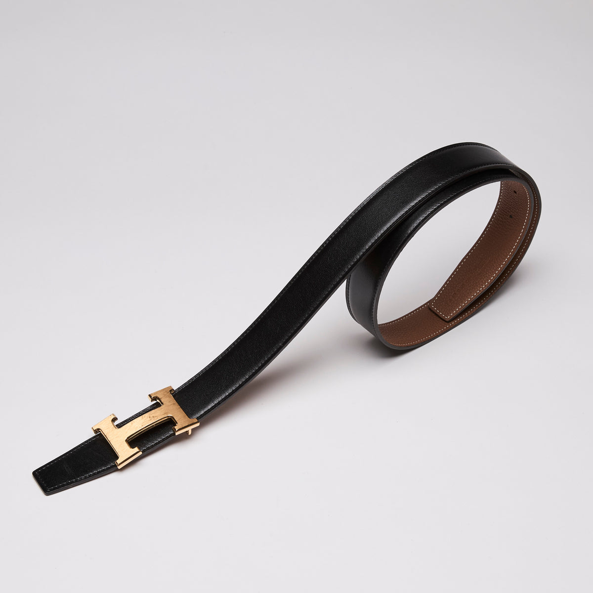 Hermes 'H' Belt Buckle & Reversible Leather Strap