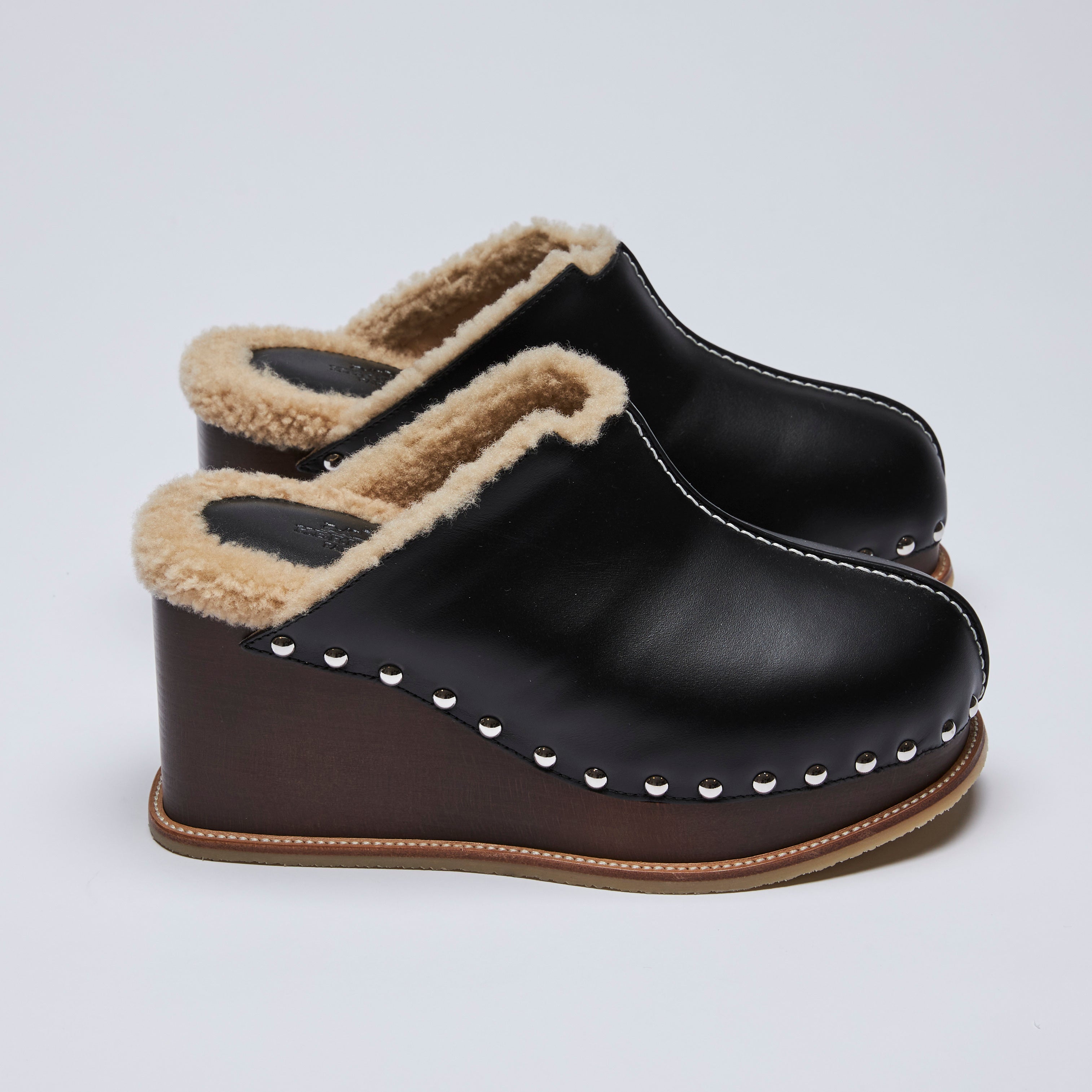 Black wedge clogs outlet
