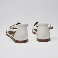 Hermes Calfskin Santorini Sandals White Size 37.5