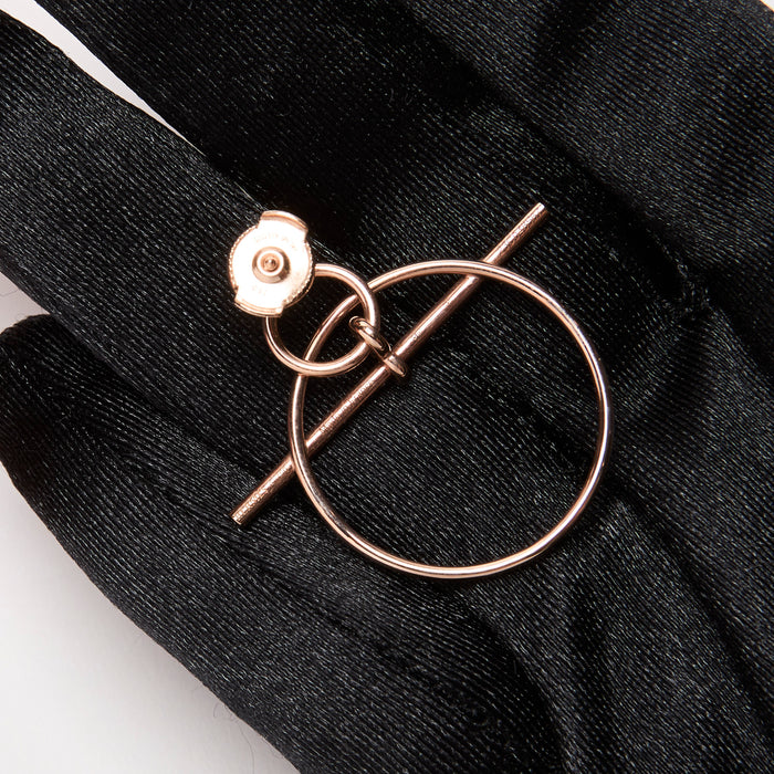 Hermes Gold Loop PM Pink Earrings(front)