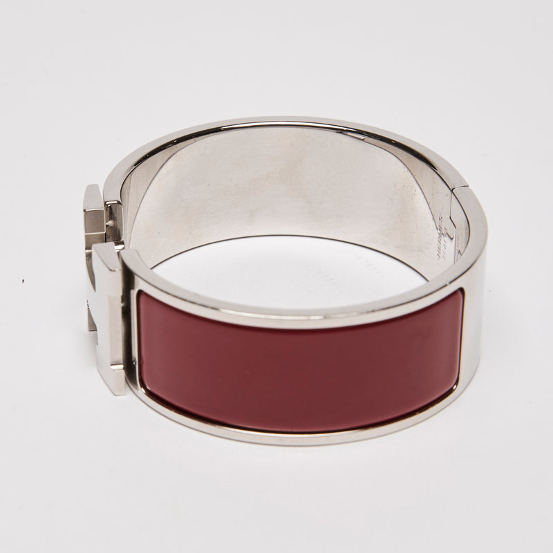 Hermes Red "Clic H" Bracelet(side)